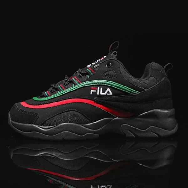 Fila Ray Women's Lifestyle Shoes - Black/Green,NZ 561-15396